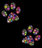 14557216-illustration-of-floral-animal-paw-print-on-black-background